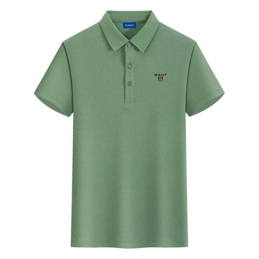 Gant 2025 Men's Summer Embroidered Cool Antibacterial Collar Polo Shirt Couple Business Casual Polo Shirt