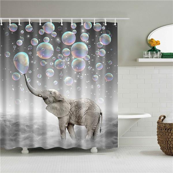 Animals Elephant Shark Octopus Deer Shower Curtains Bathroom Waterproof Polyester Curtain for Bathroom Shower