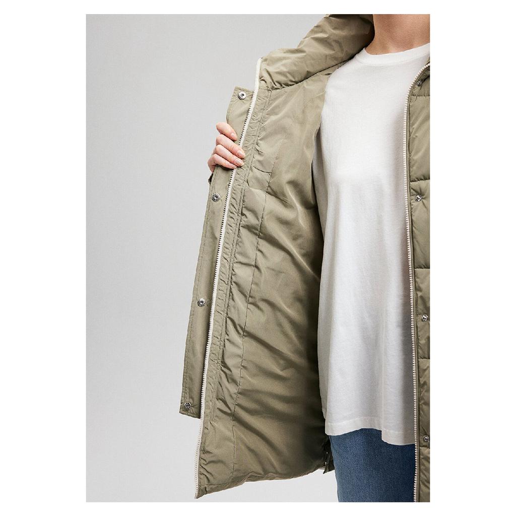 Hooded Beige Puffer Jacket 1110150-70144