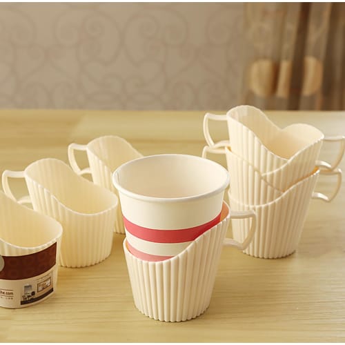 Heat-Resistant Paper Cup Holder, Fits 7oz and 9oz Paper Cups, White