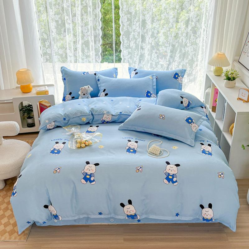 

Маленький свежий полированный набор из четырех предметов, студенческое общежитие на четыре сезона, набор из 3 предметов, простыня, пододеяльник, наволочка, постельные принадлежности 1.8m Sheet 4pc quilt 180 * 220cm