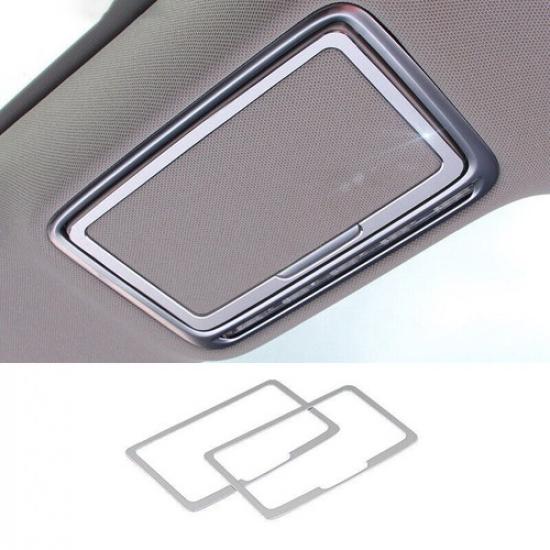 For Mercedes-Benz GLC 16-21 Aluminum Silver Rear Makeup Mirror Frame Cover Decor