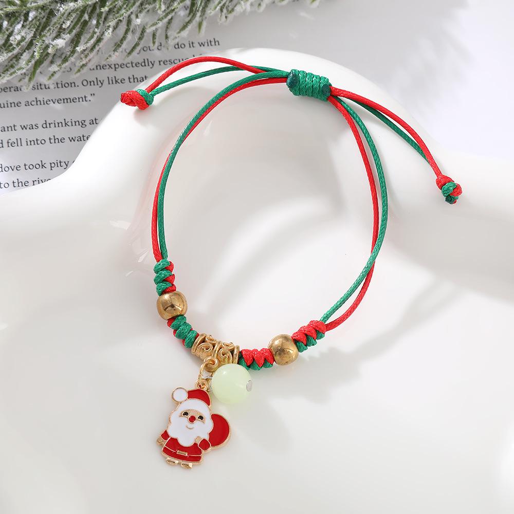 Luminous Christmas Snowflake and Santa Claus Women's Bracelet - Perfect Holiday Gift