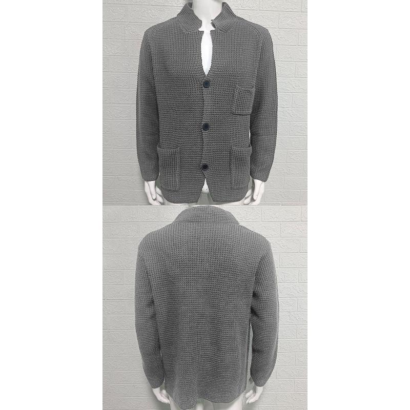Sweater Stand-up Collar Slim-fit Knitted Cardigan 2025 Winter New Style Plus Size Casual Men's Clothing