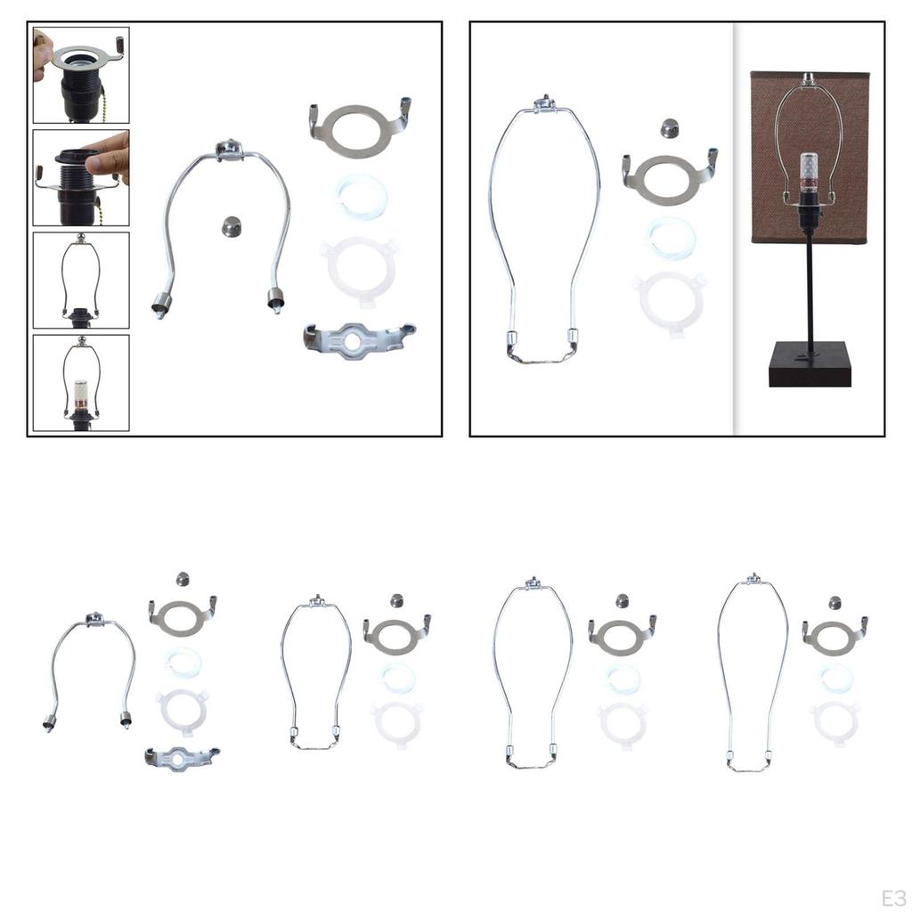 Adjustable Lamp Harp with Detachable Finial - Lighting Fixture Accessories