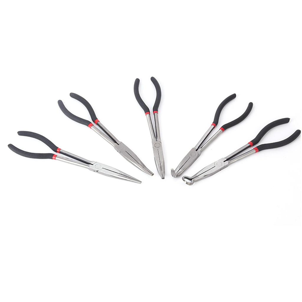 Useful Duckbill Pliers 11" for Extra Long Reach Nose Pliers 90 /45/25 Degree Straight Needle for Hard-to-Reach Narrow Sp