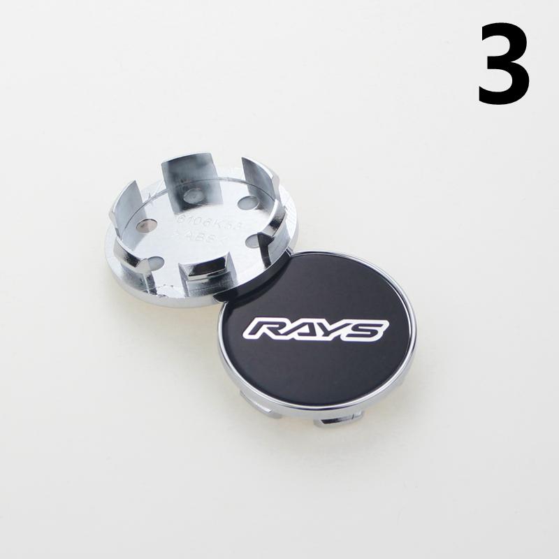 SET OF 4 RAYS VOLK Center Cap for Wheels 53mm OD & 48mm ID Dust Proof Hood Cover Plastic Base Wheel Hub Cap