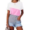 Women's Summer Color Matching Top Casual Short Sleeve Crew Neck T-Shirt