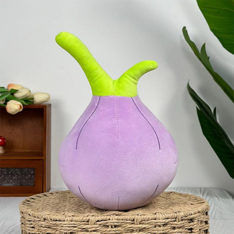 Plyšová panenka s mrkví, roztomilý ovocný polštář, roztomilý lilek, fialová panenka, 8 palcová drápová panenka