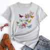 Women's Europe The United States Butterfly Print Love Short-sleeved T-shirt Blouse Harajuku  Graphic T Shirts