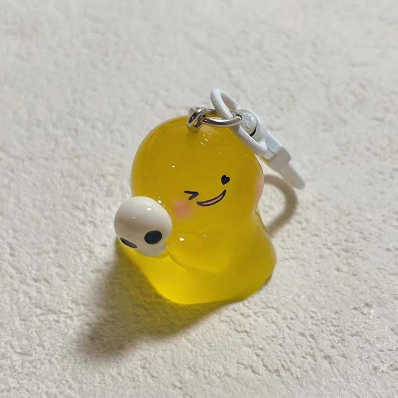 Cartoon Halloween Schlüsselanhänger Jelly Nachtlicht Geist Harz Desktop Deko Halloween Schlüsselanhänger Rucksack Requisiten Niedlich Mini Geist Geist