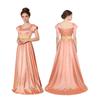 Bridgeton Regency Dress Silk Satin Bubble Sleeve Long Dress Halloween Victorian Cosplay Dress