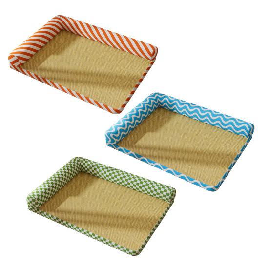 Dog Cooling Mat Summer Cat Bed with Neck Support Pillows Cool Sleeping Mat with Removable Washable Cover for Cats Puppies Small Dogs