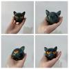 Black Red Green Eye Cat Stone Figurine Resin Cat Head Healing Stone Marble Texture Cat Stone Keepsake Gift Office Desk Cat Decor
