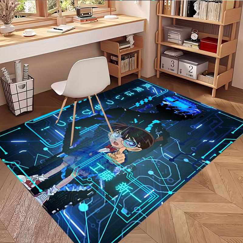 Detective Conan Print Rug, Washable Floor Carpet, For Entryway Dorm Laundry Room Office Study, Home Decor Birthday Christmas Gift