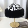 Leopardenmuster Plüsch Mongolische Mütze: Wintermode für Damen