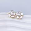 Natural Freshwater Pearl Stud Earrings S925 Sterling Silver Earrings Fritillary Zircon Pearl Earrings Light Luxury High Sense