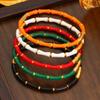Stylish Colorful Bamboo Joint Bangle Gold Stainless Steel Enamel Resin Bracelet Non-Fading Simple Stainless Steel Bangle Trendy