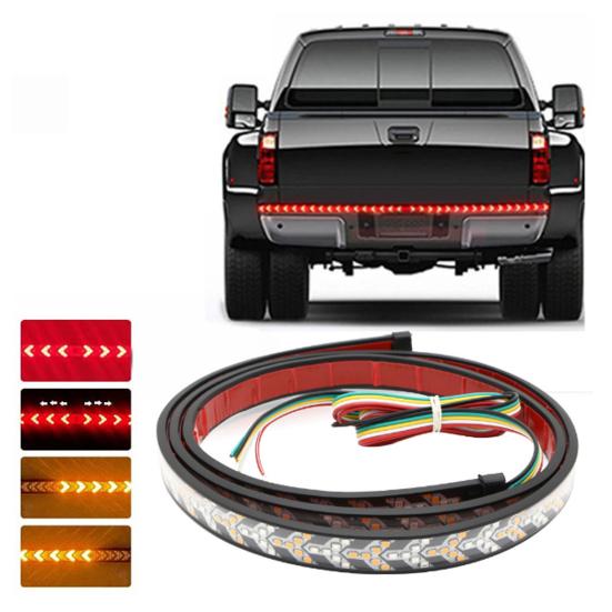 Kamyonlar ve Treylerler İçin Ok Sinyalli, Frenli, Sinyalli, Sıralı Sarı Kırmızı Işıklı Esnek Su Geçirmez Bagaj Kapağı LED Stop Lambası Barı