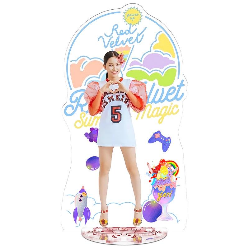 Exquisite Red Velvet Acrylic Standee Featuring Yeri Irene For Elegant Table Decor