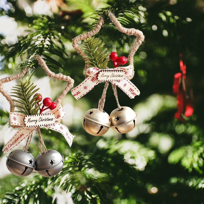 15.5x9.5cm Hollow-out Five-pointed Star Cute Door Hanging Xmas Atmosphere Pine Berry Design Home Decor Multi-Color