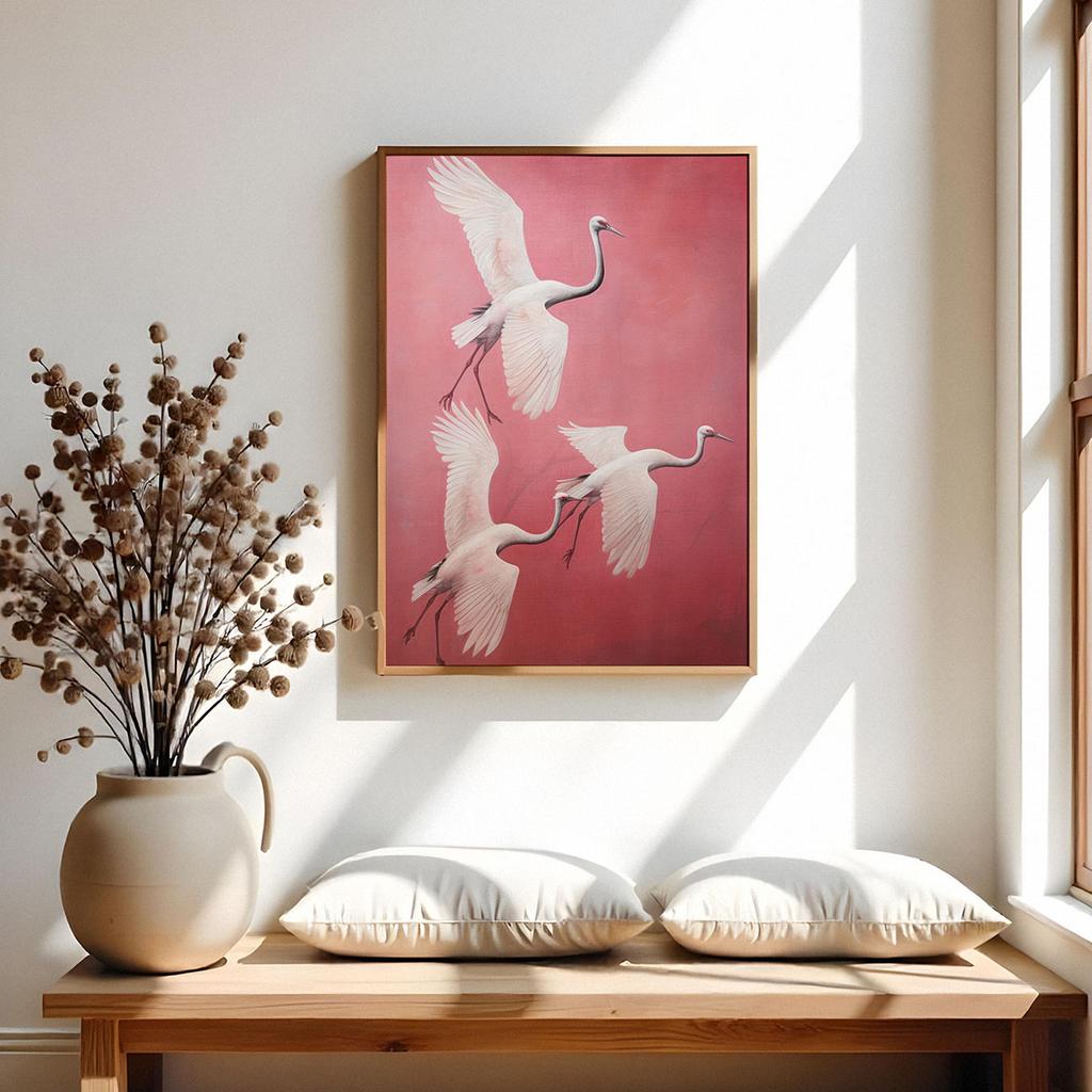 Poster Birds On a Pink Background