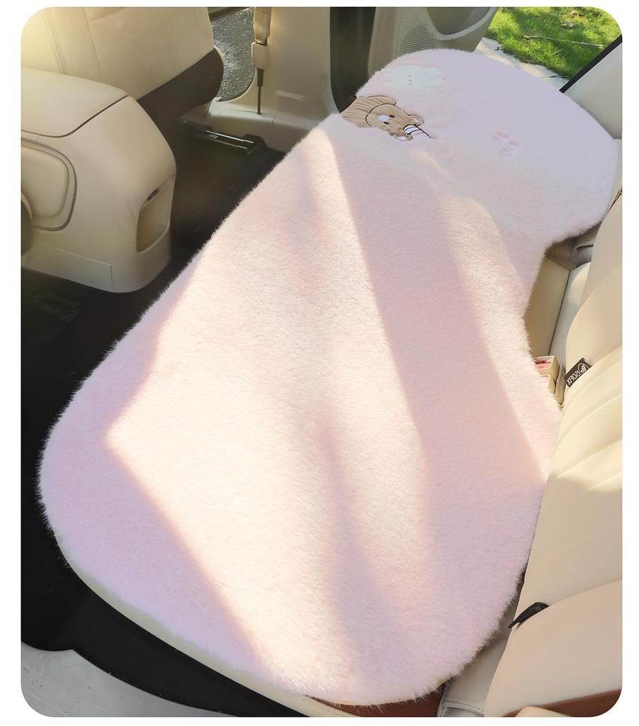 Zimowa kreskówkowa pluszowa poduszka na fotel samochodowy z misiem - Grube i ciepłe pokrycie wewnętrzne