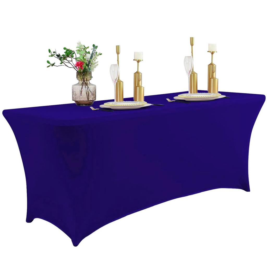4/6FT Table Cloth for Rectangular Stretch Spandex Hotel Wedding Table Covers Folding Tablecloth Table Cocktail Table Protector