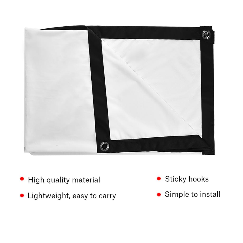 Projector Curtain Projector Screen Diagonal 60100 Inch Portable Foldable Noncrease White Projector Curtain Projection Screen 4:3