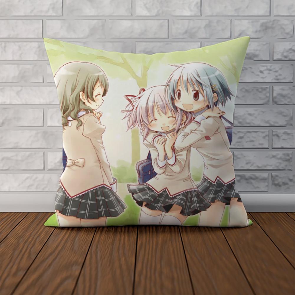 Puella Magi Madoka Magica Pillow Case For Car Sofa Decorative Home Doublesided Print Plush Square Throw Pillow Cushion Cover