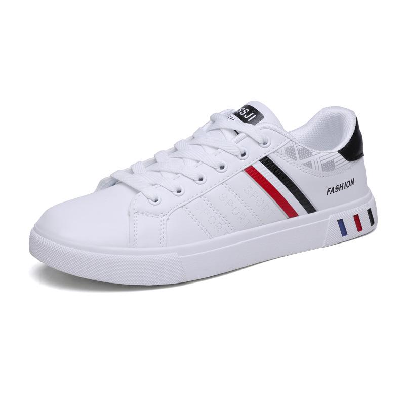 Men's Spring Casual Skate Shoes, Breathable White Low-Tops in Trendy Extra Large Sizes