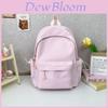 College Girls Solid Color Backpack With Cotton Linen Material And Breathable Design For Daily School Use
