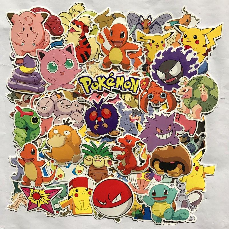 Premium Quality 80pc Pokemon Go Pikachu Cartoon Stickers For Skateboards And Laptops