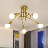 Nordic 3/5-Lights Wrought Iron LED Ceiling Lamp Black White Gold E27 Light Living Room Modern Decoration Home Lighting Fixture