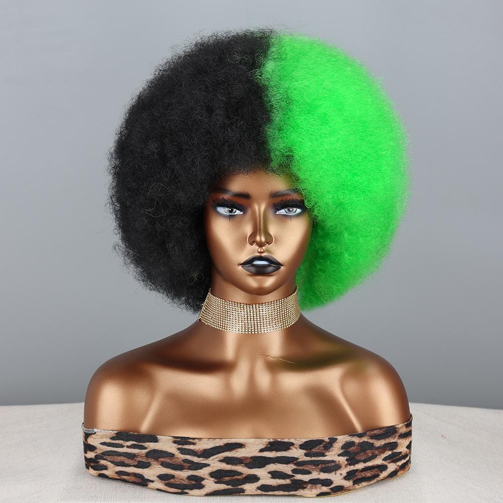 XINRAN Pelucas esponjosas sintéticas peluca corta rizada extensión de rizo grande peluca bob completa corta rizada grande flexible suave natural para mujeres cosplay diario