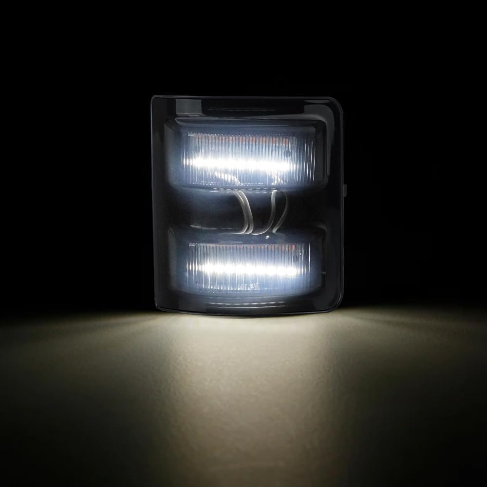 D-Lumina LED Side Mirror Marker Lights Smoked Lens White for 2008-2016 Fo-rd F250 F350 F450 F550 Super Duty Signal Mirror Lights, White Turn Signal