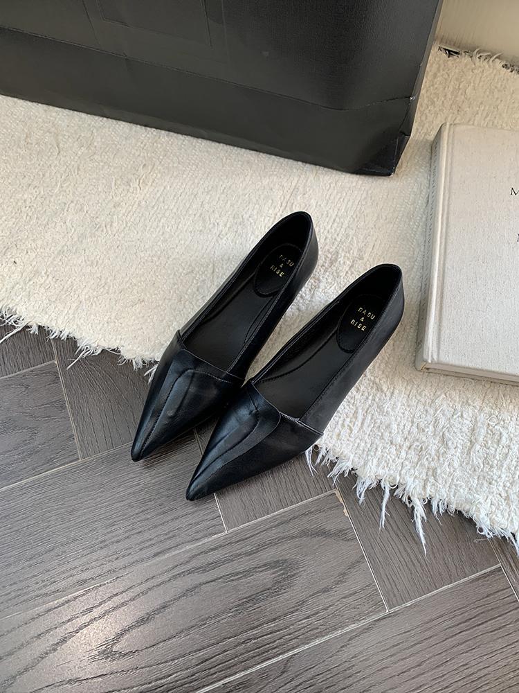 Fashion Summer Shoes Ladies Pointed Toe Low Heels Female Footwear 2025 New Bailamos Woman Flat Comfortable Dress Spring Med Thin Shallow