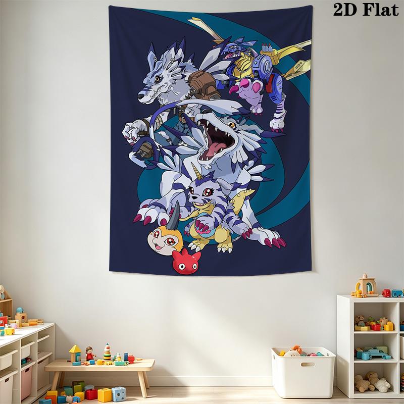 Digimon Ultimate Adventure Tapestry Background Cloth Fashion Print Homestay Soft Decoration Tapestry Background Cloth Soft