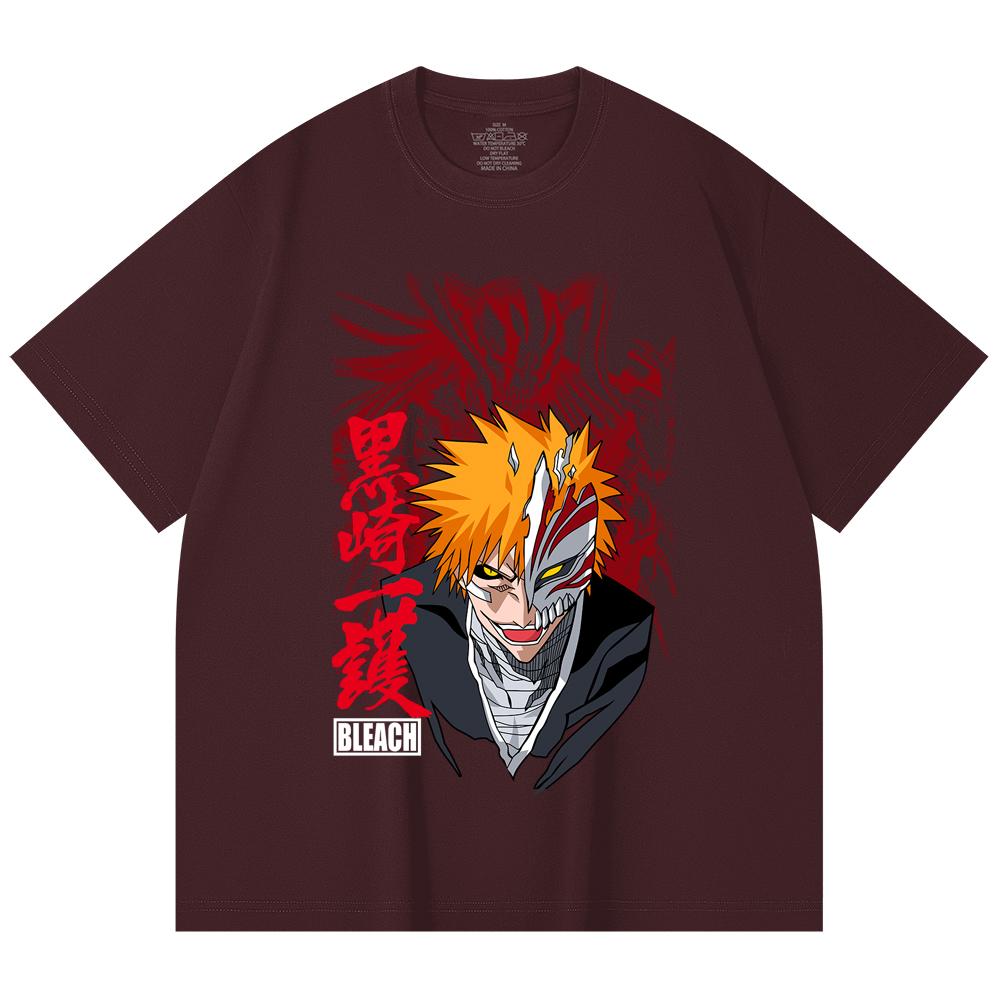 230 Gsm 100% Cotton Bleach V1 Ichigo Print Unisex Heavy Cotton T Shirt