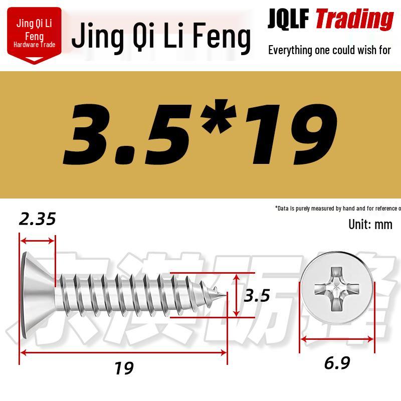 304 Stainless Steel Countersunk Self-Tapping Screw for Furniture & Outdoor Construction (GB/T 846)