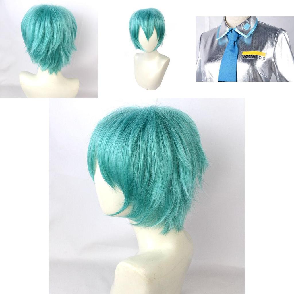 Men's High-quality Hatsune Miku Vocaloid Pu Cosplay Shirt Tie Pants Wig Set For Holidays