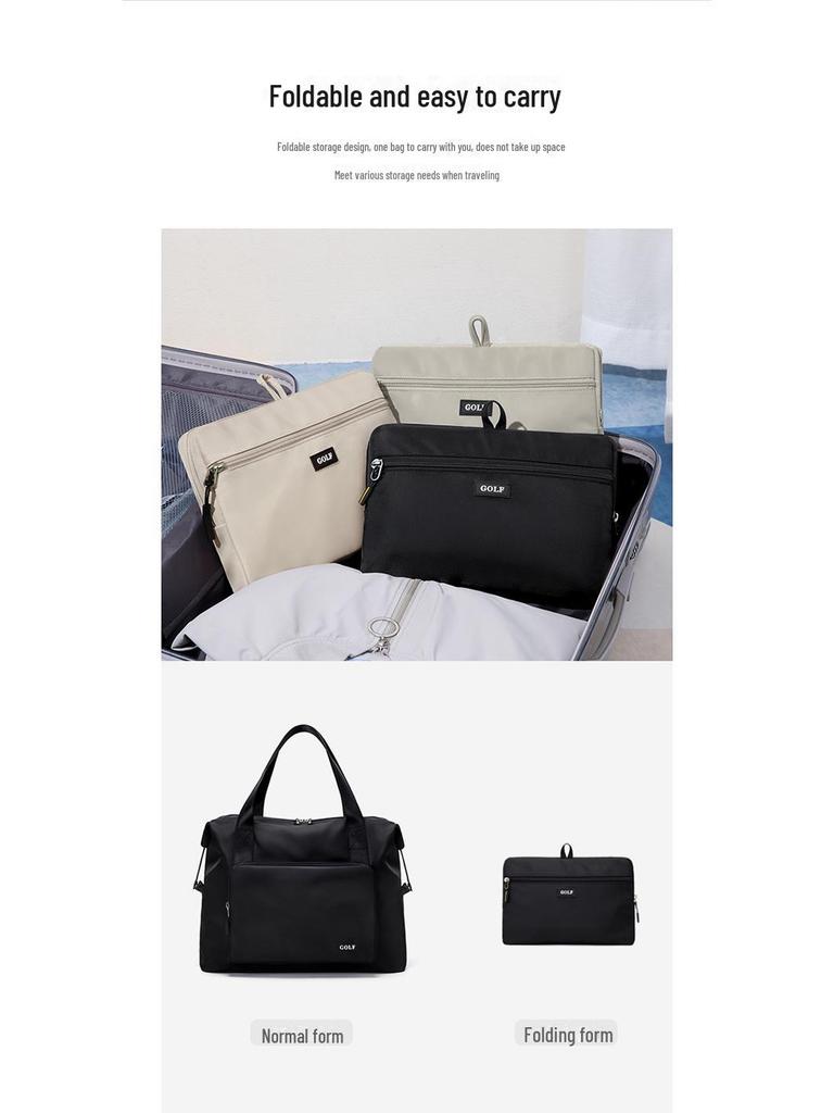 Men's Large Capacity Golf Travel Bag - Foldable Sports Fitness Bag with Dry/Wet Separation