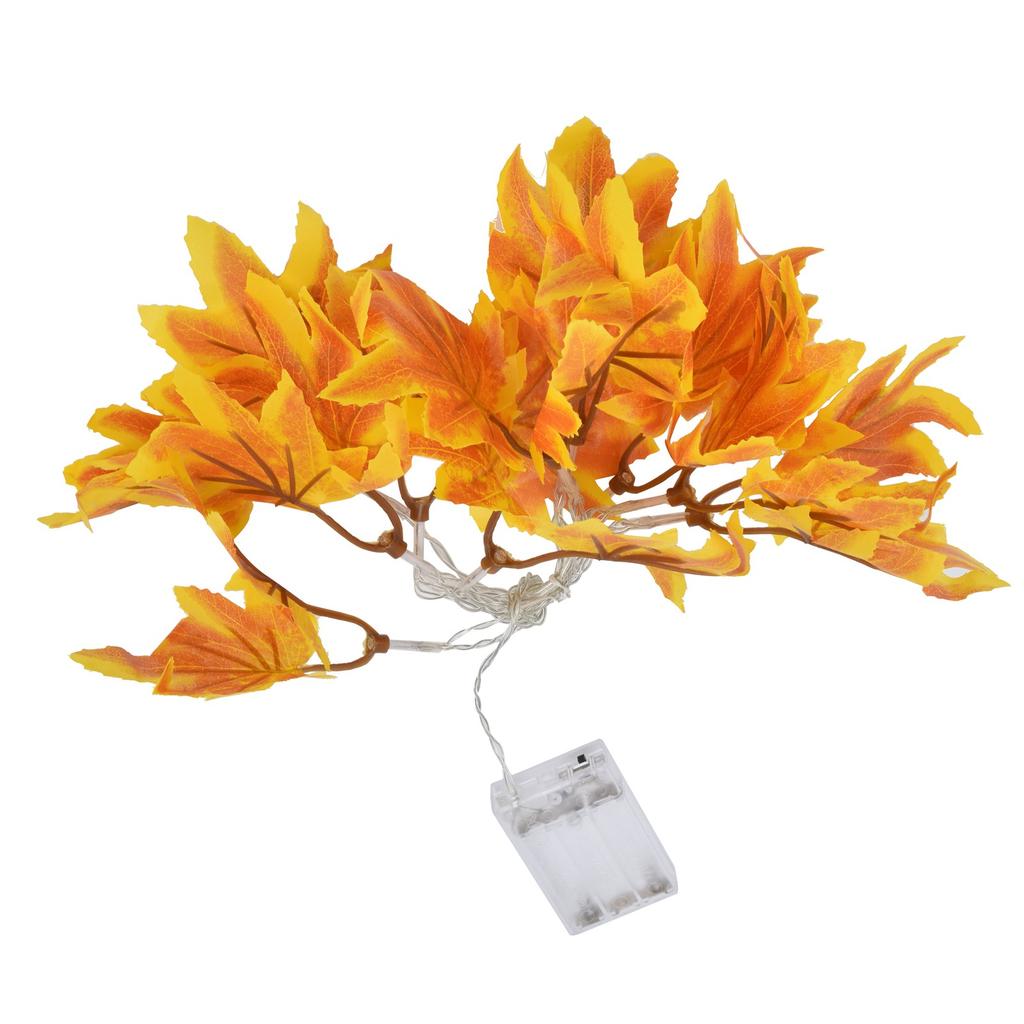 LED Yellow Leaf Light Battery Powered Durable Autumn Maple String Light for Indoor Outdoor Party