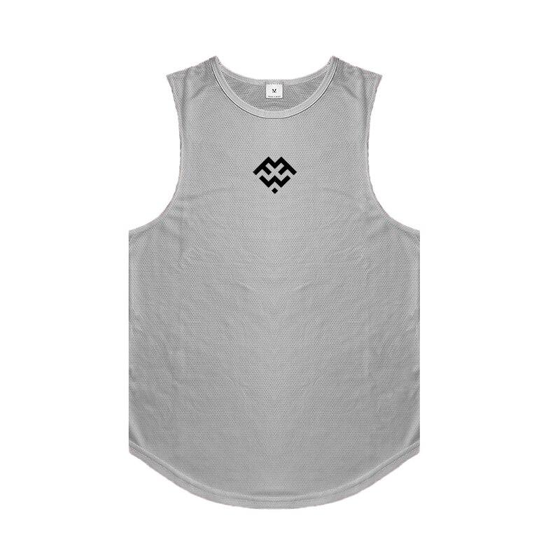 Muscleguys Men's Gym Clothes Bodybuilding TankTop Summer Fitness Sleeveless T-shirt Professional Bodybuilding Vest Mesh Breathable Singlet