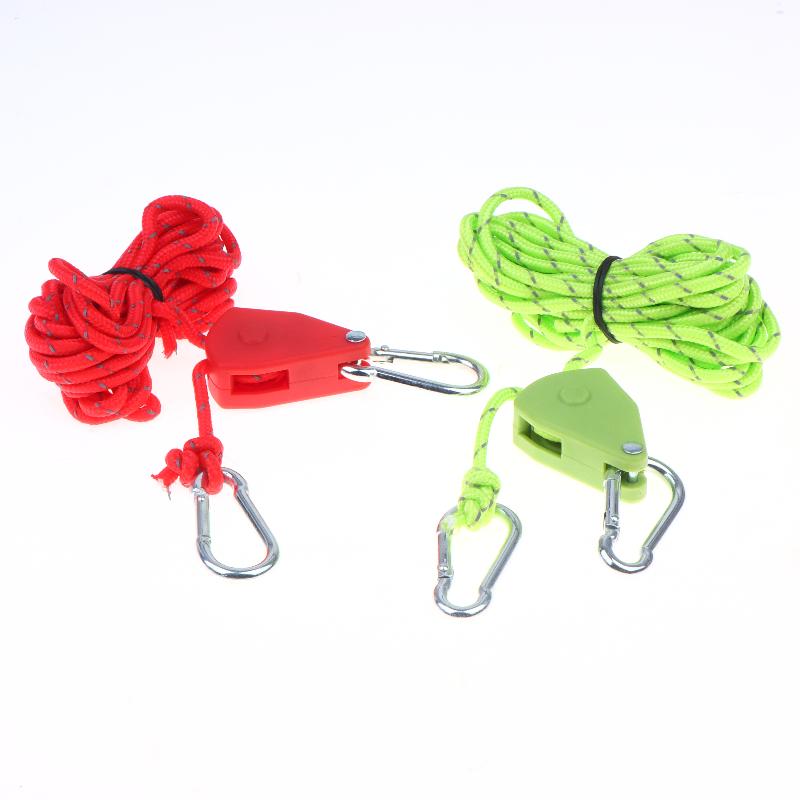 20M Extra Long Reflective Windproof Camping Rope with Adjuster Carabiner for Multi Tent Camping Sites