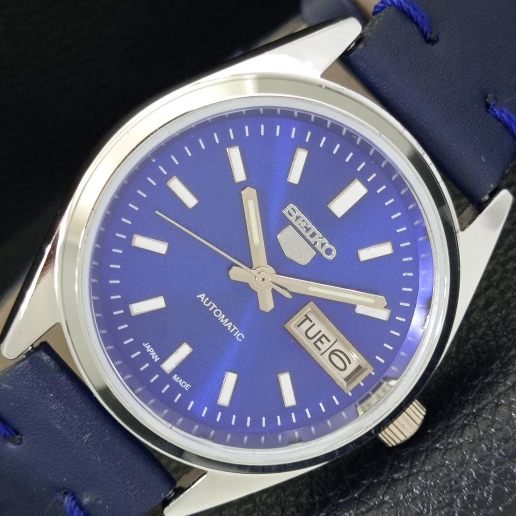 

ЯПОНИЯ ВИНТАЖНЫЕ ВОССТАНОВЛЕННЫЕ МУЖСКИЕ АВТОМАТИЧЕСКИЕ ЧАСЫ SEIKO 5 С ЦИФЕРБЛАТОМ СИНЕГО ЦВЕТА a440612-4 Sk-a440612