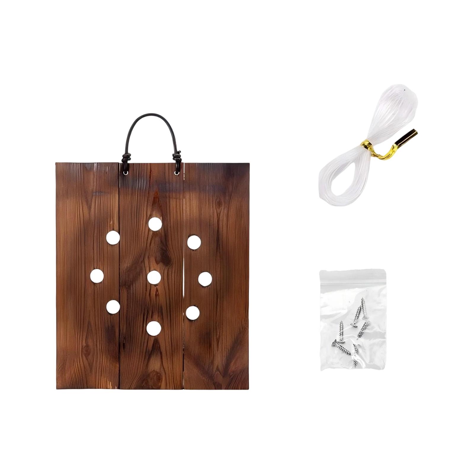Wooden Staghorn Fern Mounting Board with Hanging Kit Wall Mount Plant Holder for Orchids and Epiphytic Plants Indoor Outdoor Use One Size