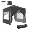 Garden Gazebo 2.5 X 2.5 M Pop Up Height-adjustable Folding Gazebo UV50+ Protection Easy Setup Dark Grey