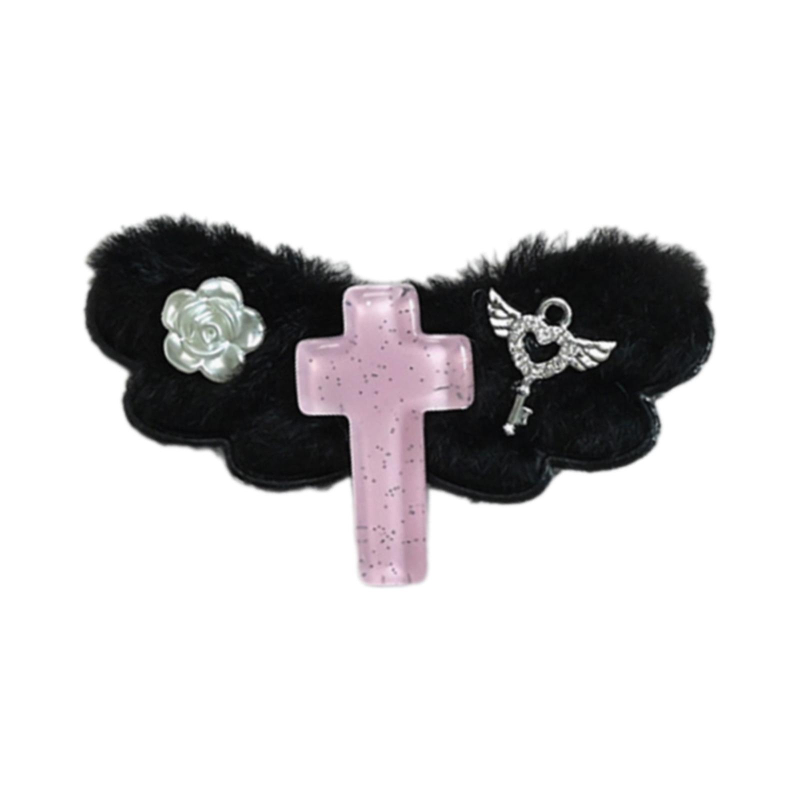 

Белые боковые заколки в стиле 2000-х годов, пушистая мини-заколка для волос, изысканная субкультура Fairy, крылья, субкультура Balletcore A-1P