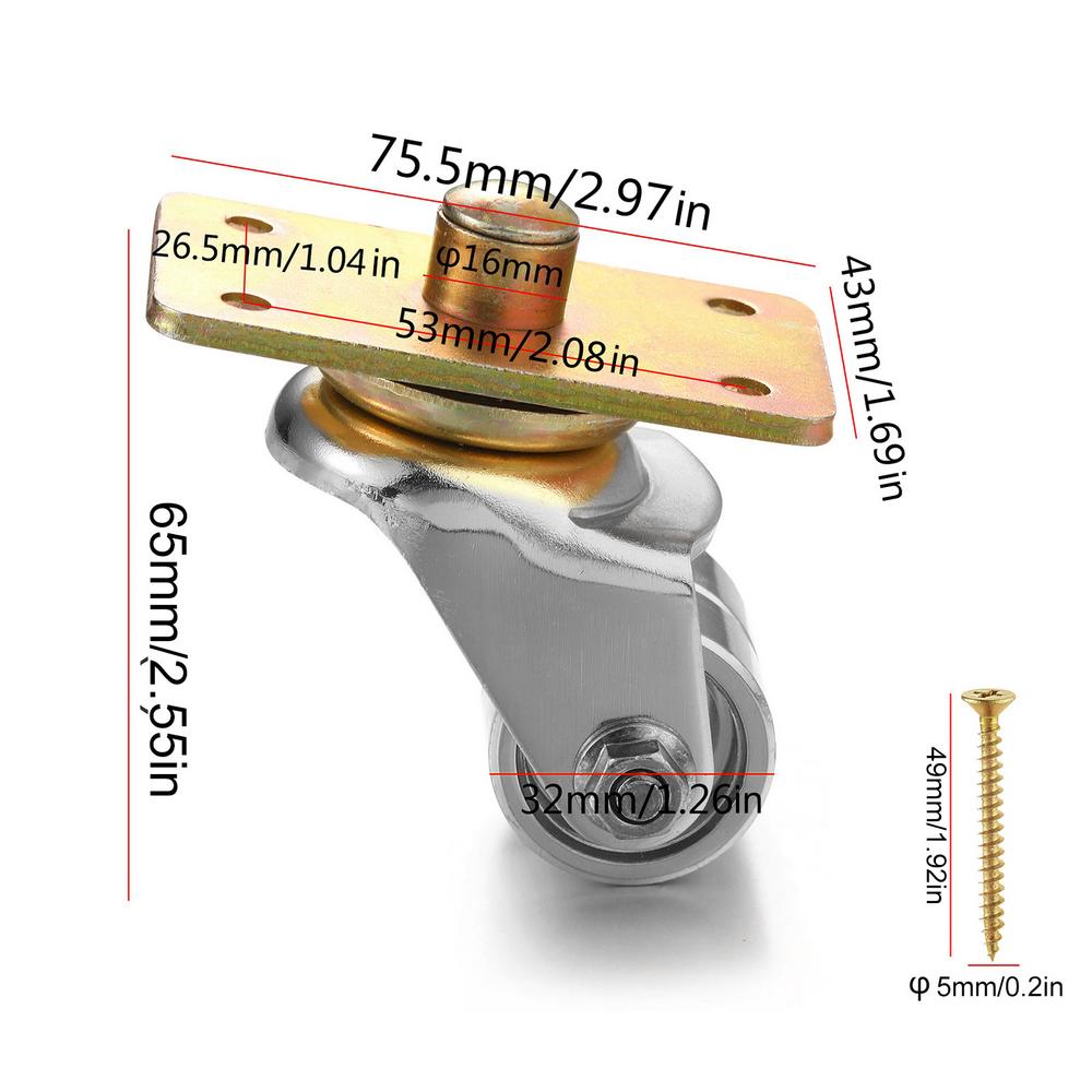 Upright Piano Wheels Casters Rust Resistant Metal Furniture Caster Safe Durable Plate Casters Piano Accessories For Bookshelves